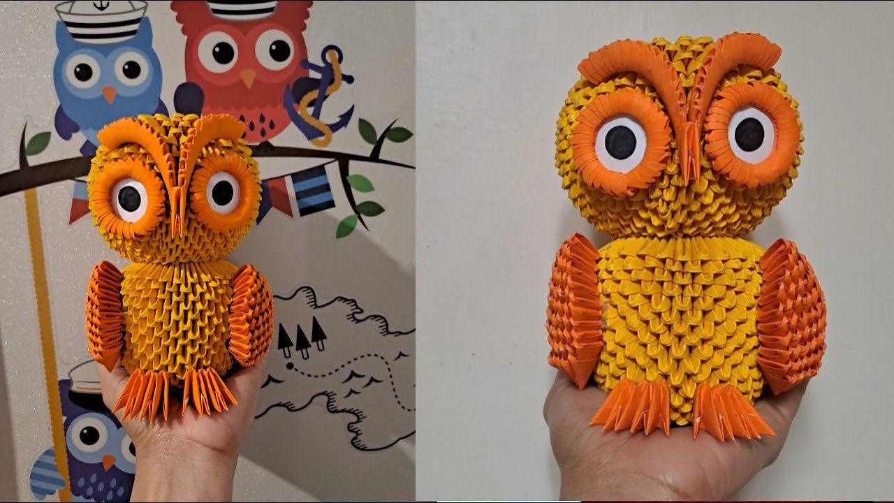 Tutorial Membuat Origami 3D Burung Hantu/Tutorial for Making 3D Origami ...