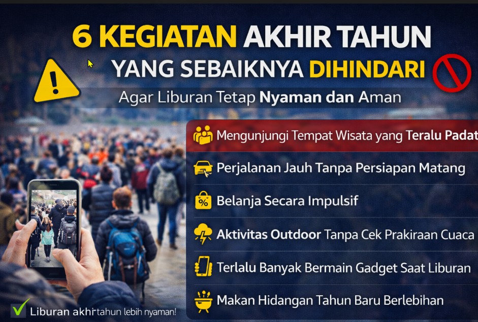 6 Kegiatan Akhir Tahun yang Sebaiknya Dihindari Agar Liburan Nataru Tetap Nyaman, Aman, dan Hemat